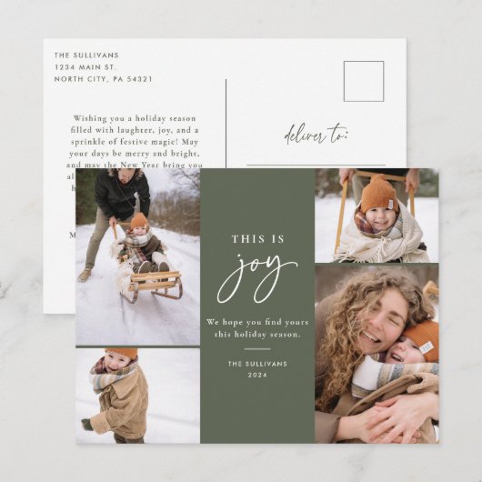 Carte postale de vacances Green This is Joy (Devant / Derrière)