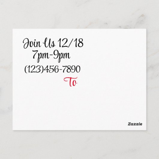 Carte postale de vacances / Invitation (Dos)