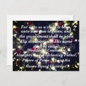 Carte postale de vacances - Isaïe 9:6 Pour nous un (Devant / Derrière)