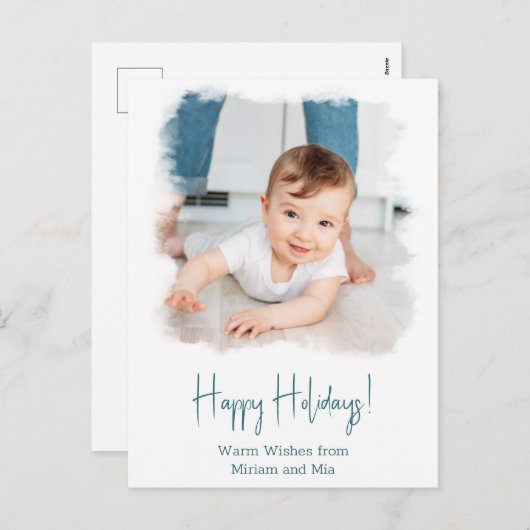 Carte postale de vacances joyeuses sur la côte - A (Devant / Derrière)