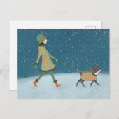 Carte postale de vacances pour chiens d'hiver (Devant / Derrière)