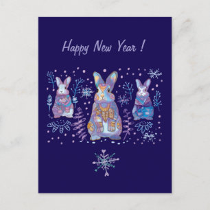 Carte postale de vacances pour lapin mignon