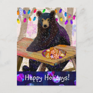 Carte postale de vacances pour l'ours et les cooki