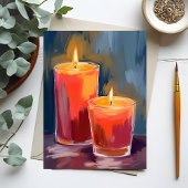 Carte postale de vacances Red Candles Watercolor H