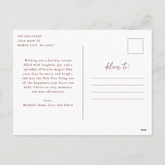 Carte postale de vacances Red This is Joy (Dos)