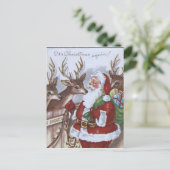 Carte postale de vacances vintage Santa renne (Debout devant)