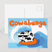 Carte postale de vache Cowabunga (Devant / Derrière)