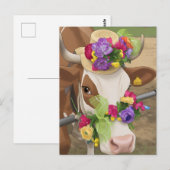Carte postale de vache décorée (Devant / Derrière)