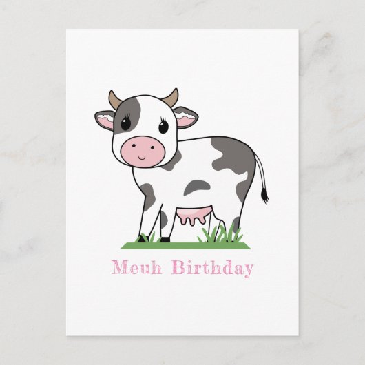 Carte postale de vache mignonne  (Devant)