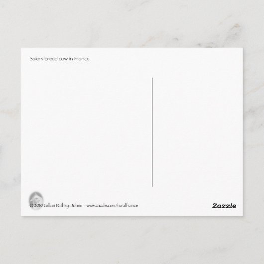 Carte postale de vache vendeuse (Dos)