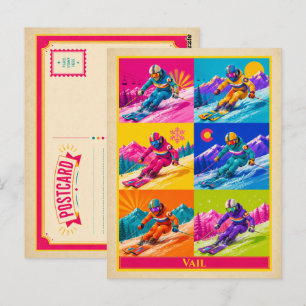 Carte postale de Vail Colorado Ski Vintage Pop Art