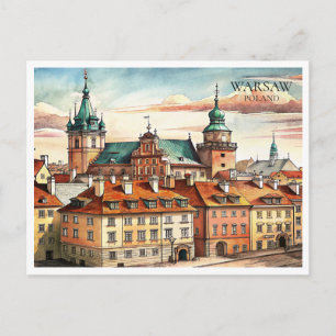 Carte postale de Varsovie Pologne paysage urbain à