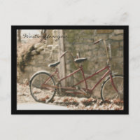 Carte postale de vélo en tandem rétro