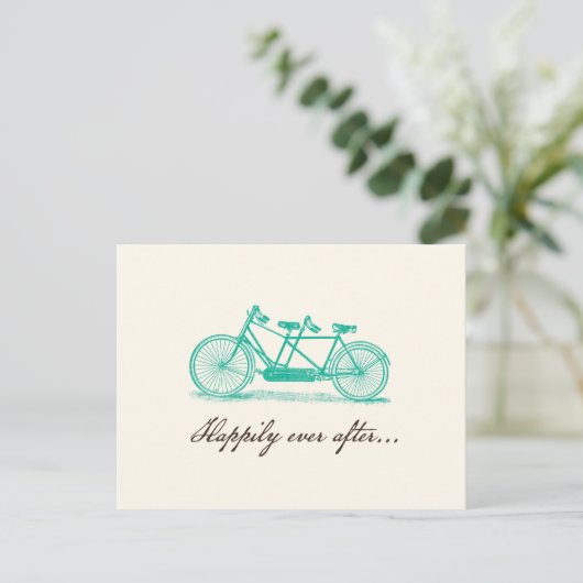 Carte postale de vélo tandem pour Save the Date (Debout devant)
