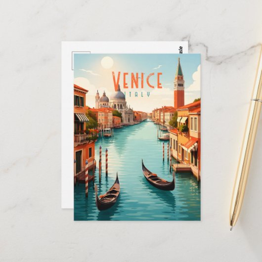 Carte postale de Venise Italie (Devant/Arrière en situation)