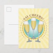 Carte postale de verre de champagne (Devant / Derrière)