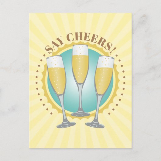 Carte postale de verre de champagne (Devant)