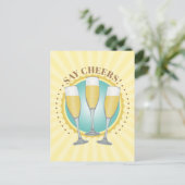 Carte postale de verre de champagne (Debout devant)