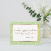 Carte postale de verset biblique chrétien à feuill (Debout devant)