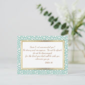 Carte postale de verset biblique chrétien bleu bla (Debout devant)