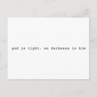 Carte postale de verset biblique « Dieu est Lumièr