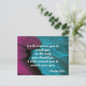 Carte postale de verset biblique Psaume 32:8 Ensei (Debout devant)