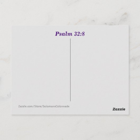 Carte postale de verset biblique Psaume 32:8 Ensei (Dos)