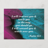 Carte postale de verset biblique Psaume 32:8 Ensei (Devant)