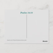 Carte postale de verset biblique Psaume 34:18 Bris (Dos)