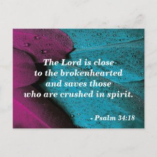 Carte postale de verset biblique Psaume 34:18 Bris