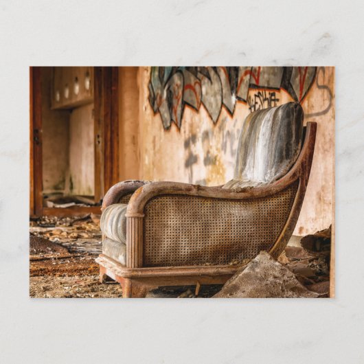 Carte postale de vieille chaise antique rustique (Devant)