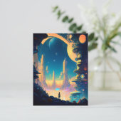 Carte postale de ville futuriste de science-fictio (Debout devant)