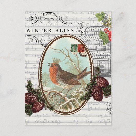 Carte postale de Vintage Holiday-Winter (Devant)
