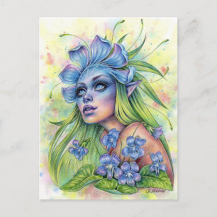 Carte postale de violette faerie fantaisie