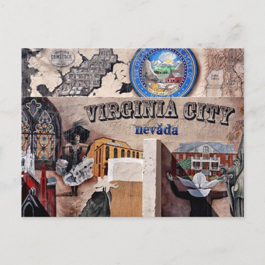 Carte postale de Virginia City, Nevada (Devant)