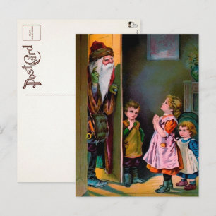 Carte postale de visite de Père Noël effrayant vic