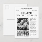 Carte postale de vœu pour la fête des pères de gra (Devant / Derrière)