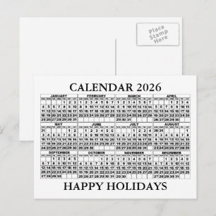 Carte postale de voeux 2026 blanc