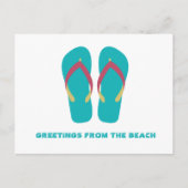 Carte postale de voeux Aqua Flip Flops (Devant)