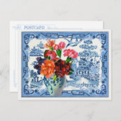 Carte postale de vœux Blue Willow (Devant / Derrière)