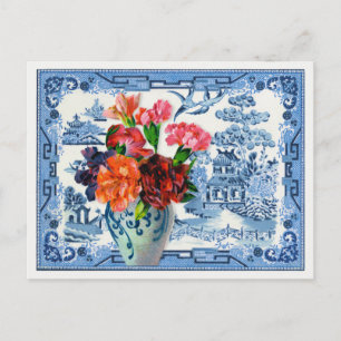 Carte postale de vœux Blue Willow