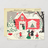 Carte postale de voeux Campagne vintage (Devant / Derrière)