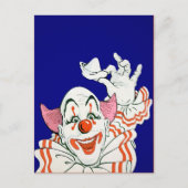 Carte postale de voeux clownesque vintage (Devant)