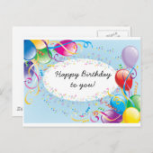 Carte postale de voeux d'anniversaire (Devant / Derrière)