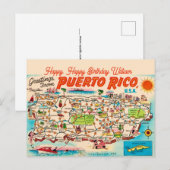Carte postale de voeux d'anniversaire à Porto Rico (Devant / Derrière)