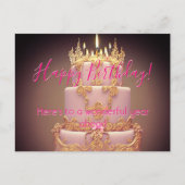 Carte postale de vœux d'anniversaire avec gâteau r (Devant)