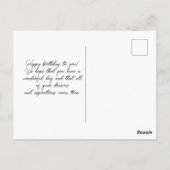 Carte postale de vœux d'anniversaire avec un gâtea (Dos)