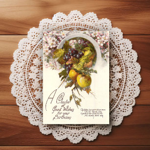 Carte postale de vœux d'anniversaire vintage début