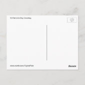 Carte postale de voeux de la Saint-Patrick (Dos)