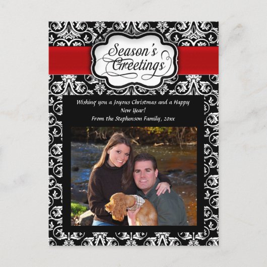 Carte postale de voeux de la saison Black/Red/Whit (Devant)